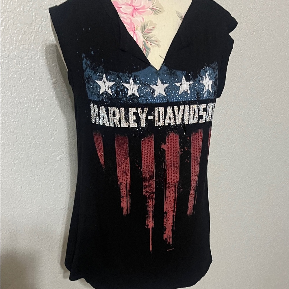 Harley-Davidson Black and Blue Star Tank - Picture 3 of 13